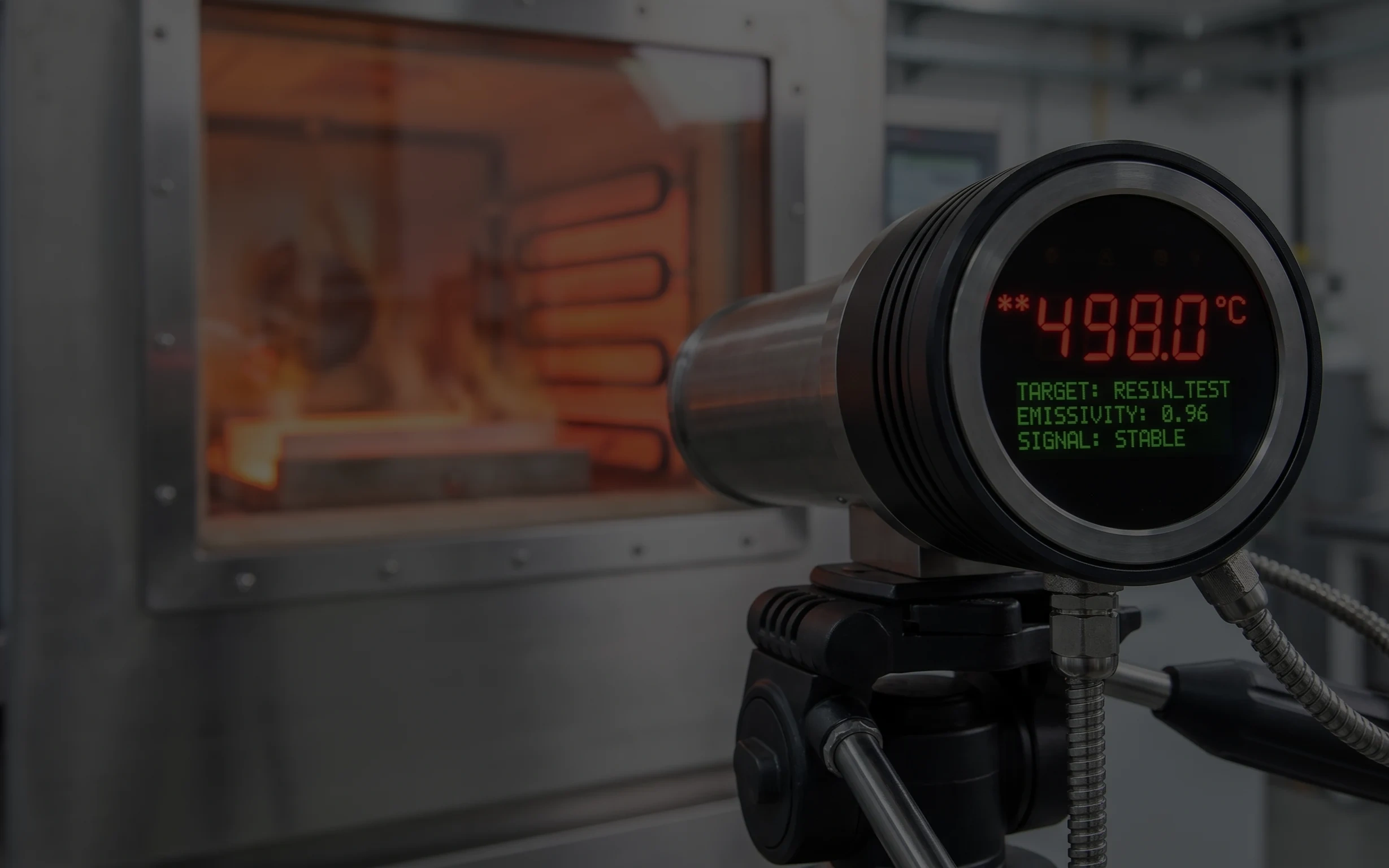 SCITEO high-temp potting compound undergoing 500°C continuous testing